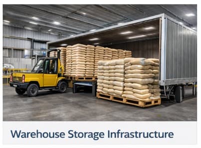 Warehouse storage for rice inventory